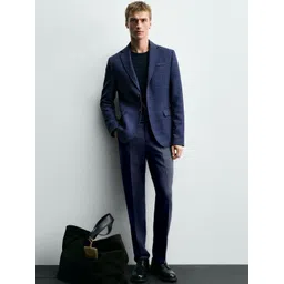 INVICTUS Checked Notched Lapel Single-Breasted Blazers-picture-15