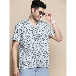 INVICTUS Club Slim Fit Opaque Printed Cotton Casual Shirt-picture-18