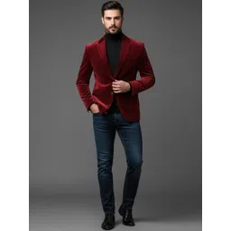 INVICTUS Cotton Notched Lapel Long Sleeves Single Breasted Blazer-picture-39