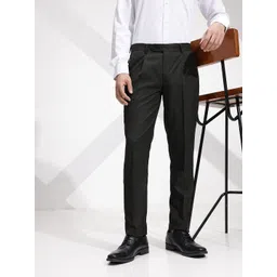 INVICTUS Men Checked Pleated Formal Trousers-picture-17