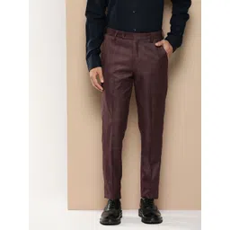 INVICTUS Men Checked Slim Fit Formal Trousers-picture-21