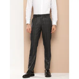 INVICTUS Men Checked Slim Fit Formal Trousers-picture-26