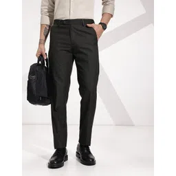 INVICTUS Men Checked Slim Fit Formal Trousers-picture-30