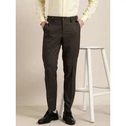 INVICTUS Men Checked Slim Fit Mid-Rise Formal Trousers-picture-35