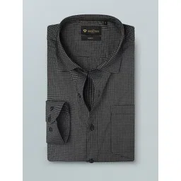 INVICTUS Men Easy Care Black & White  Iron Free  Checked Sustainable Formal Shirt-picture-19