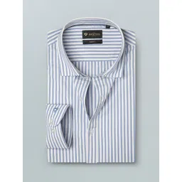 INVICTUS Men Easy Care Blue Bengal Stripes Striped Sustainable Formal Shirt-picture-35