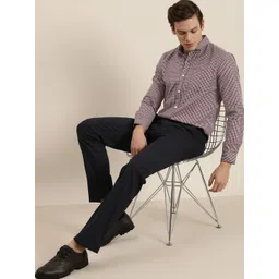 INVICTUS Men Easy Care Maroon & Navy Blue  Checked Sustainable Formal Shirt-picture-10