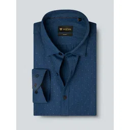 INVICTUS Men Easy Care Teal Blue Checked Sustainable Formal Shirt image 1