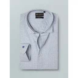 INVICTUS Men Easy Care White Grid Tattersall Checked Sustainable Formal Shirt-picture-13