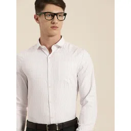 INVICTUS Men Easy Care White  Striped Sustainable Formal Shirt-picture-21