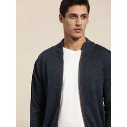 INVICTUS Men Navy Blue Cardigan image 1