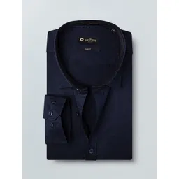 INVICTUS Men Navy Blue Slim Fit Solid Stretch Formal Shirt-picture-17