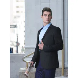 INVICTUS Men Navy Blue Solid Single-Breasted Slim Fit Smart Casual Blazer-picture-25