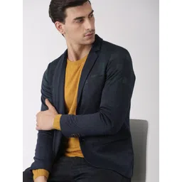 INVICTUS Men Navy Checked Slim Fit Single-Breasted Casual Blazer-picture-31