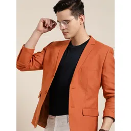 INVICTUS Men Notched Lapel Collar Slim-Fit Textured Blazer-picture-36