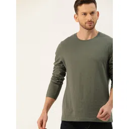 INVICTUS Men Olive Green Anti Microbial Solid Round Neck Pure Cotton T-shirt-picture-31