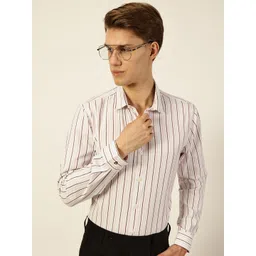 INVICTUS Men Original Spread Collar Vertical Striped Cotton Slim Fit Formal Shirt-picture-40