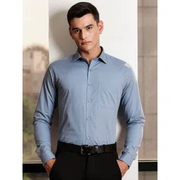 INVICTUS Men Premium Slim Fit Checked Cutaway Collar Pure Cotton Formal Shirt-picture-39