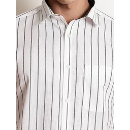 INVICTUS Men Premium Slim Fit Striped Cutaway Collar Pure Cotton Formal Shirt image 3