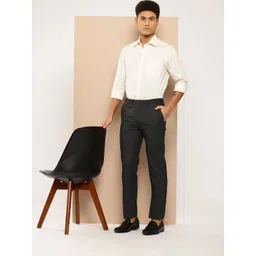 INVICTUS Men Self Checked Formal Trousers-picture-19
