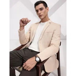 invictus Men Self Design Double Breasted Formal Blazer-picture-27