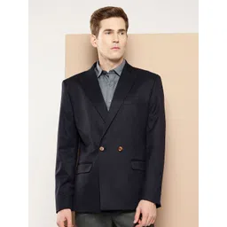 invictus Men Self Design Double Breasted Formal Blazer-picture-10