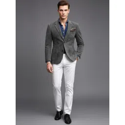 INVICTUS Men Solid Notched Lapel Collar Blazers-picture-23