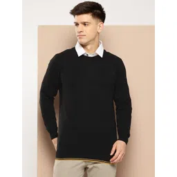 invictus Men Solid Round Neck Black Sweater-picture-10