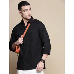 INVICTUS Men Sport Spread Collar Solid Cotton Slim Fit Casual Shirt-picture-22