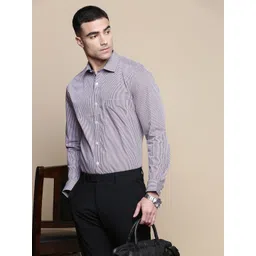 INVICTUS Men Standard Spread Collar Micro Checked Cotton Slim Fit Formal Shirt-picture-17