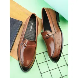 INVICTUS Men Textured Formal Slip-On Loafers-picture-22