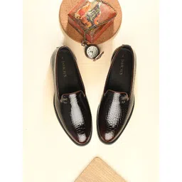 Invictus Men Woven Design Leather Formal Loafers-picture-22