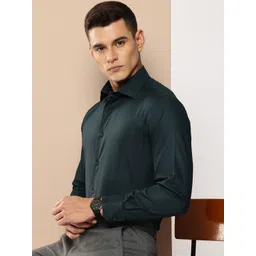INVICTUS Pure Cotton Self Design Slim Fit Opaque Formal Shirt-picture-36