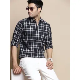 INVICTUS Sport Slim Fit Tartan Checked Cotton Casual Shirt-picture-31