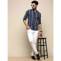INVICTUS Sport Slim Fit Vertical Striped Cotton Casual Shirt-picture-22