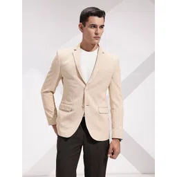 invictus Men Self Design Double Breasted Formal Blazer image 3