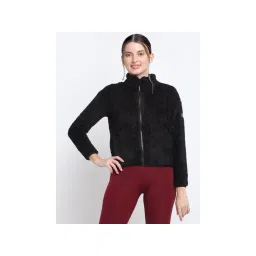 INVINCIBLE Black Womens Double Sherpa Jacket-picture-16