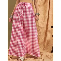 InWeave Checked Pure Cotton A-Line Maxi Skirt-picture-17