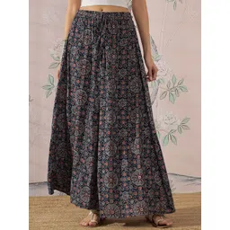InWeave Floral Printed Flared Maxi Skirt-picture-37
