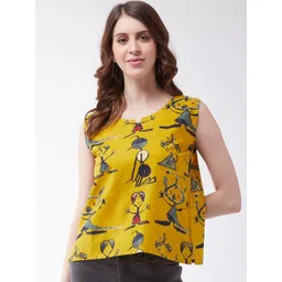 InWeave Mustard Yellow & Blue A-Line Top-picture-13