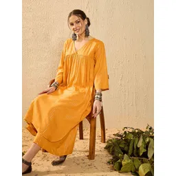 InWeave Women Embroidered Regular Kurta with Palazzos-picture-18