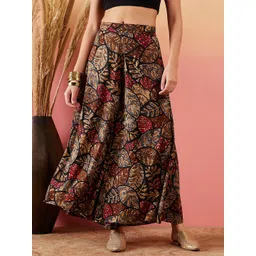 InWeave Women Floral Printed Flared Palazzos-picture-30