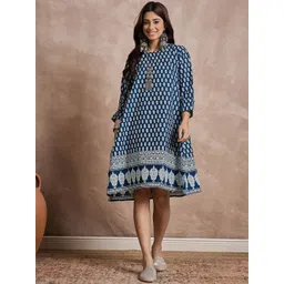 InWeave Women Printed A -Line Dress image 1