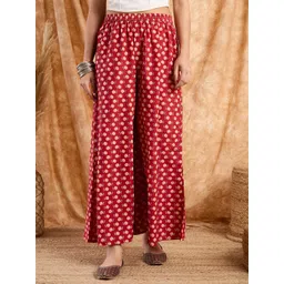 InWeave Women Printed Flared Cotton Palazzos-picture-21