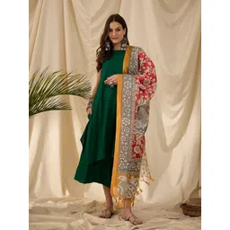 InWeave Women Regular Kurta with Palazzos & With Dupatta-picture-26