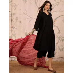 InWeave Women Regular Kurta with Palazzos & With Dupatta-picture-34