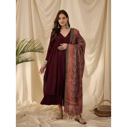 InWeave Women Regular Kurta with Palazzos & With Dupatta-picture-25