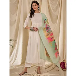 InWeave Women Regular Kurta with Palazzos & With Dupatta-picture-17