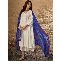 InWeave Women Regular Kurta with Palazzos & With Dupatta-picture-13