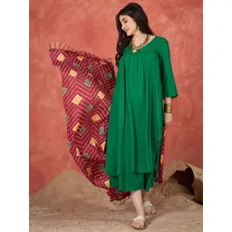 InWeave Women Regular Kurta with Palazzos & With Dupatta-picture-18